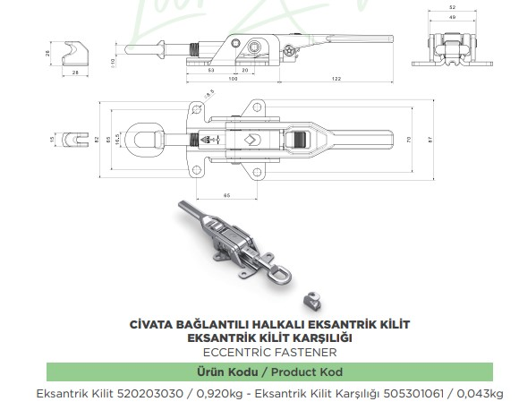CIVATA BAGLANTILI HALKALI EKSANTRIK KILIT